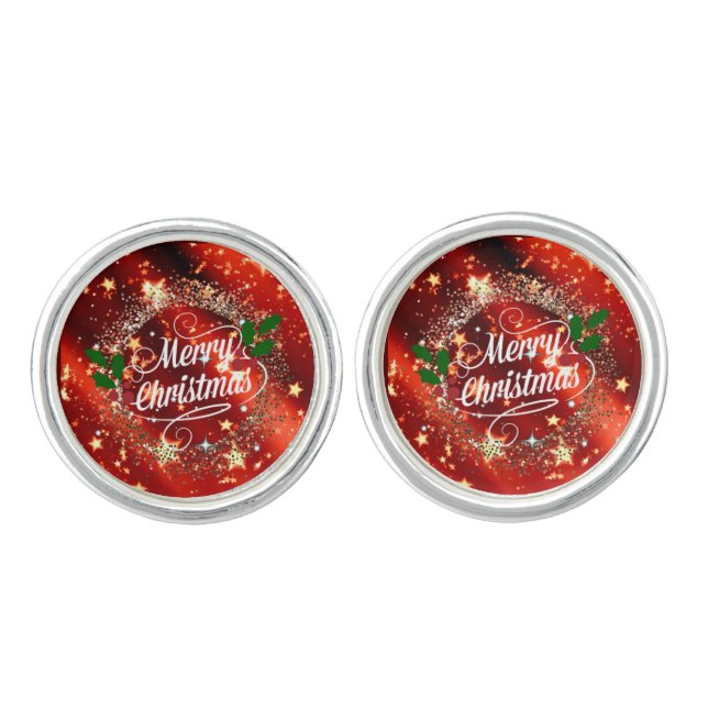 Merry Christmas sparkle and shine Cufflinks (Front)
