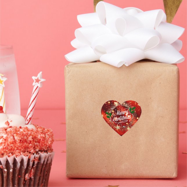 Merry Christmas sparkle and shine Heart Sticker (Party)