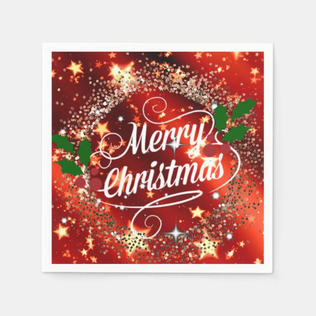Merry Christmas sparkle and shine Napkins (Front)