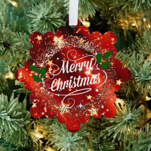 Merry Christmas sparkle and shine Ornament Card