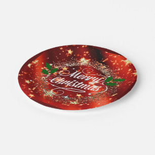 Merry Christmas sparkle and shine Paper Plates