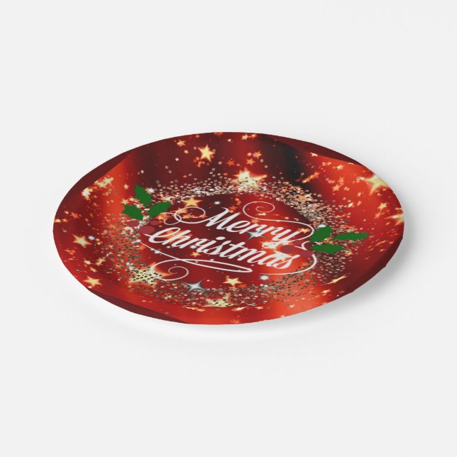 Merry Christmas sparkle and shine Paper Plates (Angled)