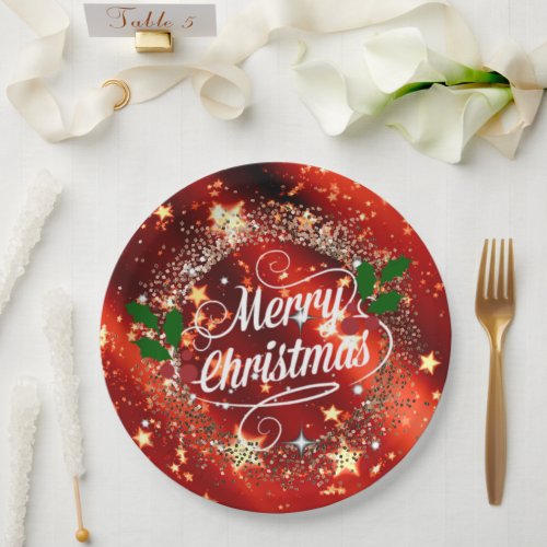 Merry Christmas sparkle and shine Paper Plates