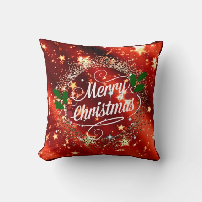 Merry Christmas sparkle and shine  Throw Pillow (Front)