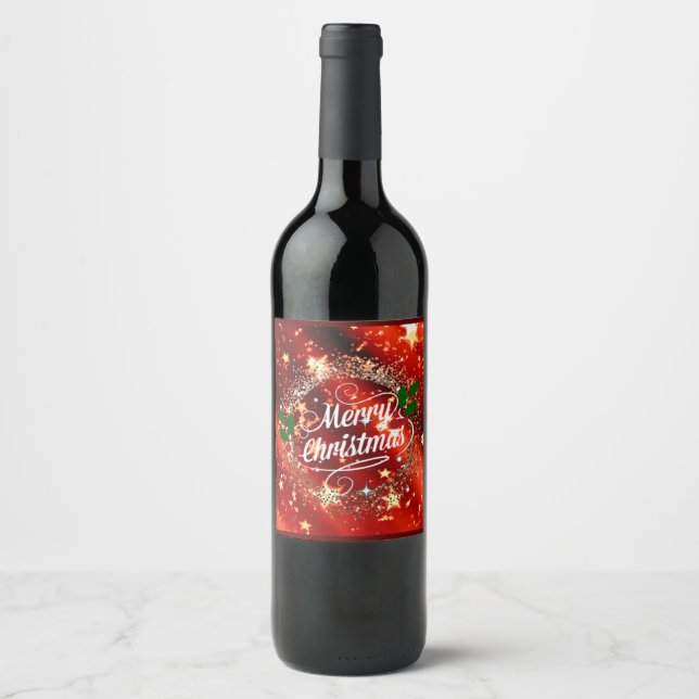 Merry Christmas sparkle and shine Wine Label (Front)