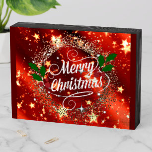 Merry Christmas, sparkle and shine Wooden Box Sign