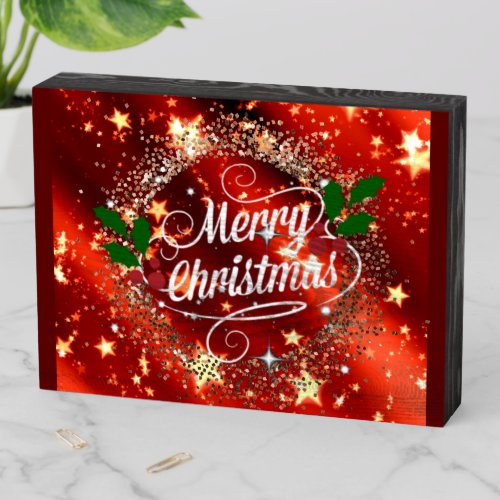 Merry Christmas sparkle and shine Wooden Box Sign