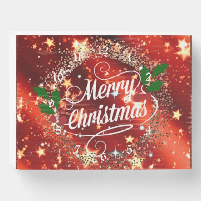 Merry Christmas sparkle and shine Wooden Box Sign (Front Horizontal)