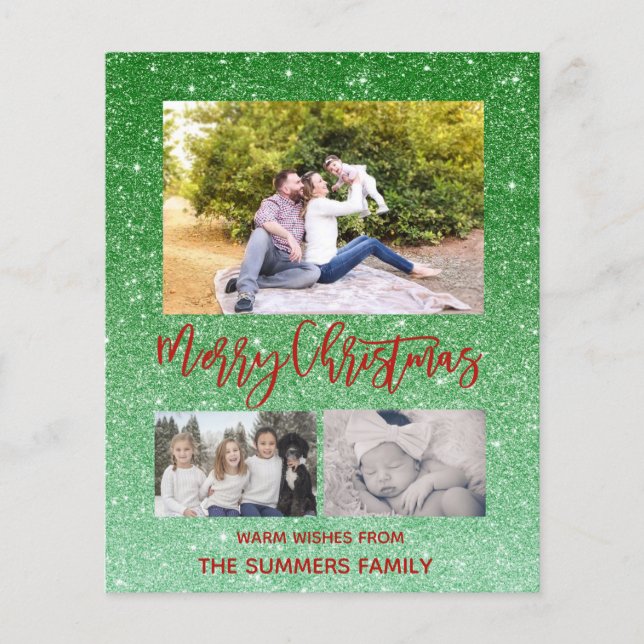 Merry Christmas Sparkle Glitter Photo Budget (Front)