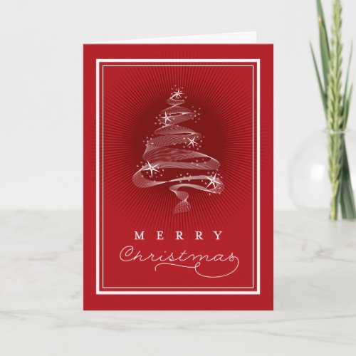 Merry Christmas Sparkling Christmas Tree Business  Holiday Card
