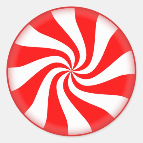 Merry Christmas Spearmint swirl peppermint Candy Classic Round Sticker