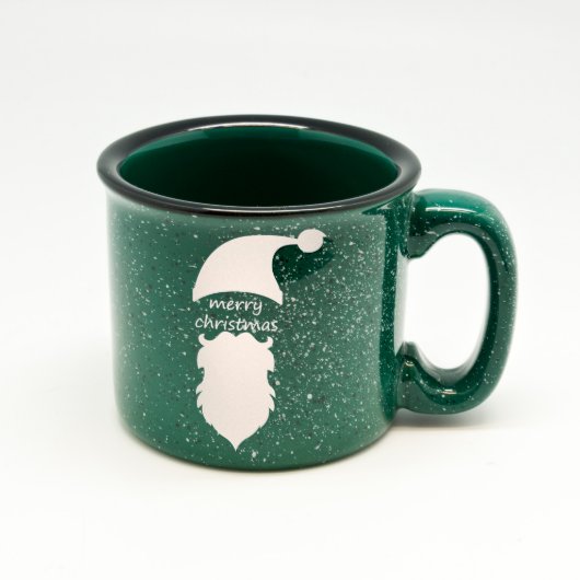 Merry Christmas Speckled Green Campfire Mug  (Front)