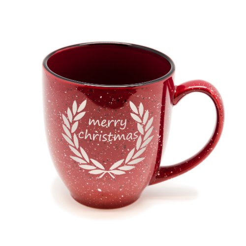 Merry Christmas Speckled Red Santa Fe Bistro Mug