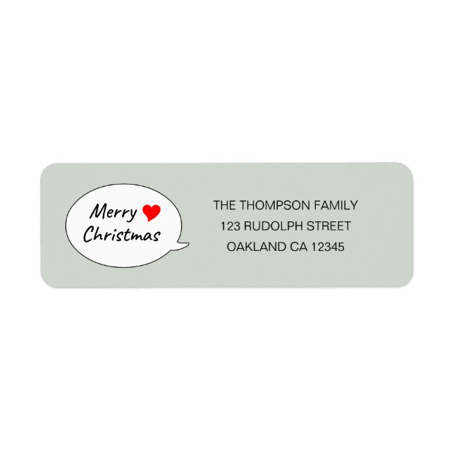 Merry Christmas Speech Bubble Label (Front)