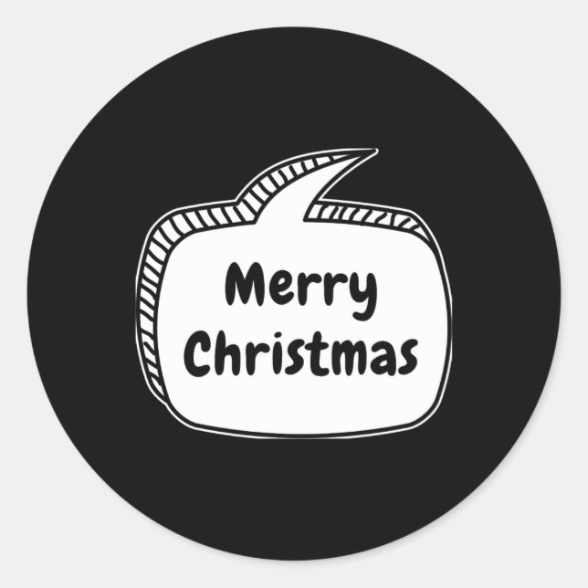 Merry Christmas Speech Bubble T Shirt  Classic Round Sticker (Front)