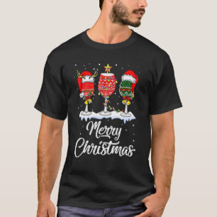 Merry Christmas Spirits Glasses Of Wine Xmas Holid T-Shirt