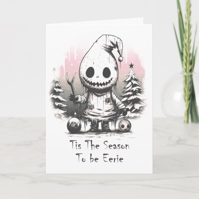 Merry Christmas Spooky Gothic Ghost Card (Front)