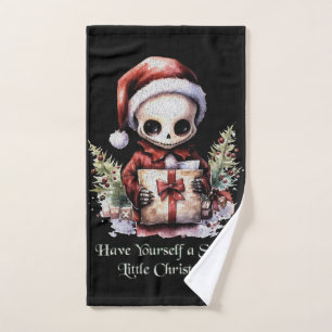 Merry Christmas Spooky Gothic Hand Towel