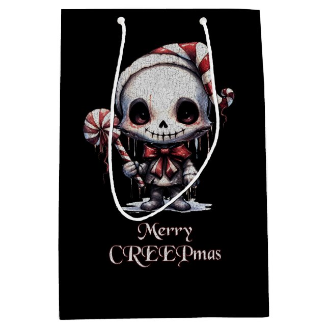 Merry Christmas Spooky Gothic Medium Gift Bag (Front)