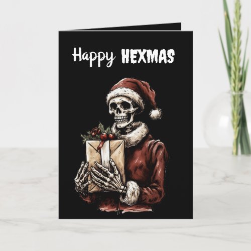 Merry Christmas Spooky Skeleton Gothic Card