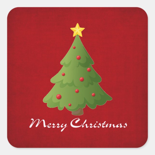 Merry Christmas Square Sticker (Front)