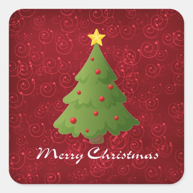Merry Christmas Square Sticker (Front)