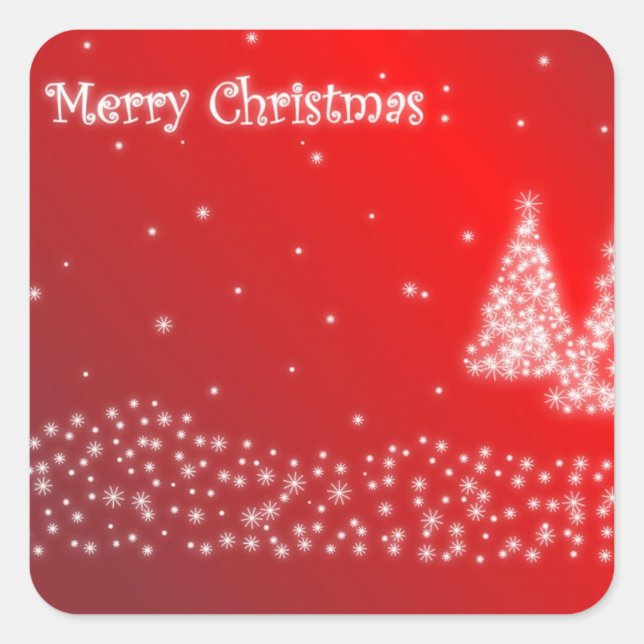 Merry Christmas Square Sticker (Front)