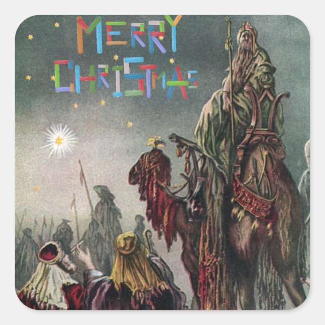 Merry Christmas Square Sticker (Front)
