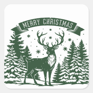 Merry Christmas Square Sticker