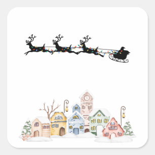 Merry Christmas Square Sticker