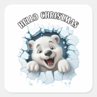 merry christmas square sticker