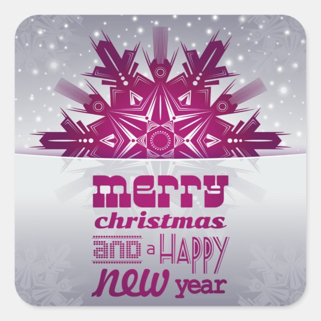 Merry Christmas Square Sticker (Front)