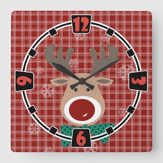 Merry Christmas! Square Wall Clock (Front)