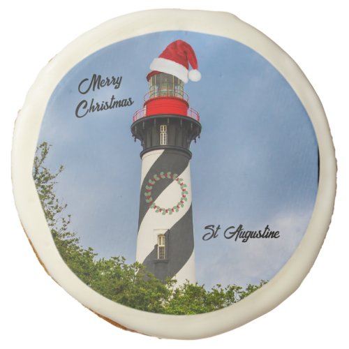 Merry Christmas St Augustine Florida Lighthouse  Sugar Cookie