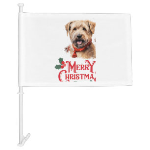 Merry Christmas Staffordshire Bull Terrier Car Flag