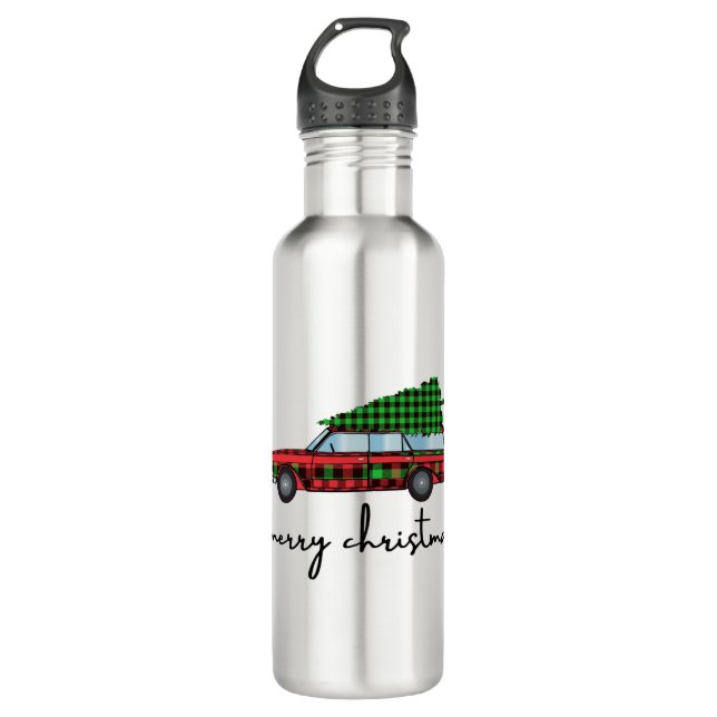 Merry Christmas Stainless Steel Water Bottle (Front)