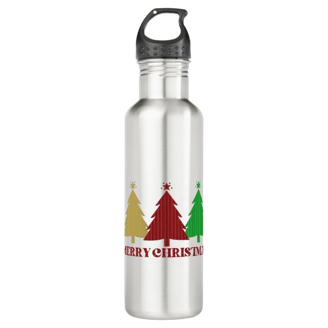 Merry Christmas Stainless Steel Water Bottle (Front)