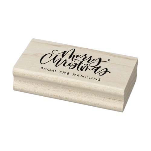 Merry Christmas Stamp Holiday Stamp Personalized Rubber Stamp