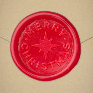 Merry Christmas Star Classic Wax Seal Sticker