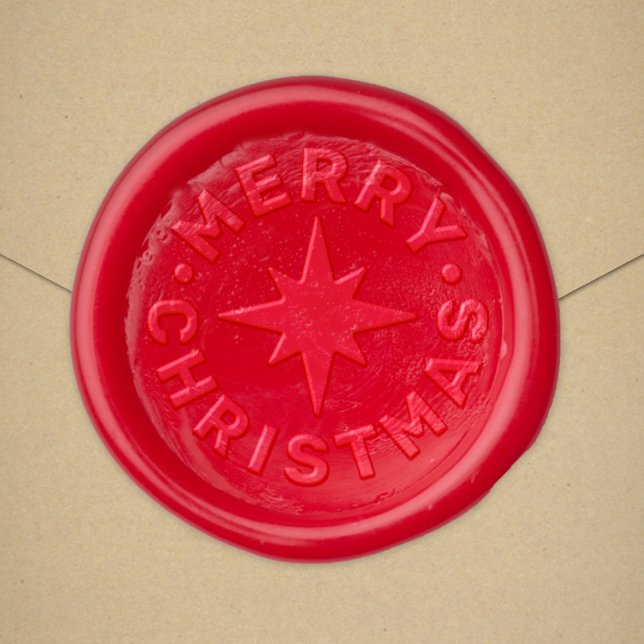 Merry Christmas Star Holiday Wax Seal Sticker (Creator Uploaded)