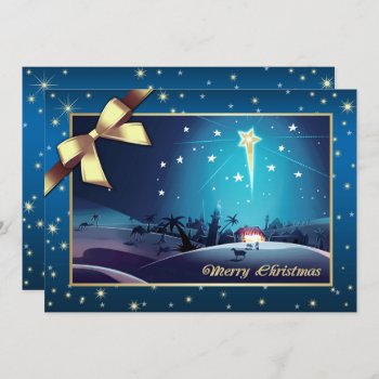 Merry Christmas. Star Of Bethlehem Holiday Card by artofmairin at Zazzle