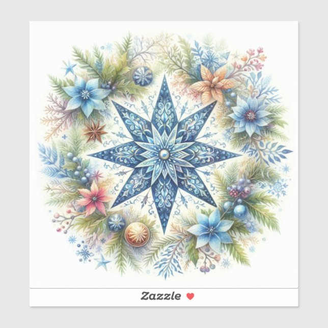 MERRY CHRISTMAS STAR STICKER (Sheet)