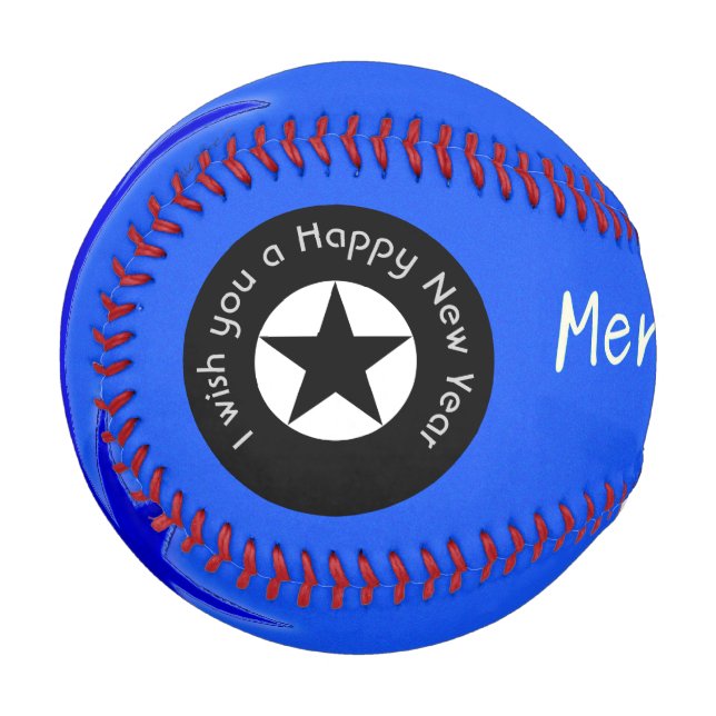 Merry Christmas star with custom text Baseball (Back Right)