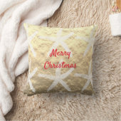 Merry Christmas Starfish Pattern Golden Foil Beach Throw Pillow (Blanket)