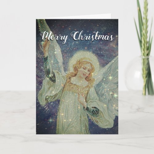Merry Christmas Starlight Angel Holiday Card