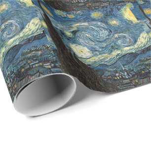 Merry Christmas Starry Night by Vincent van Gogh. Wrapping Paper