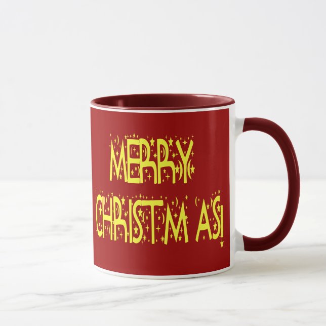 Merry Christmas Starry Night Font Mug (Right)