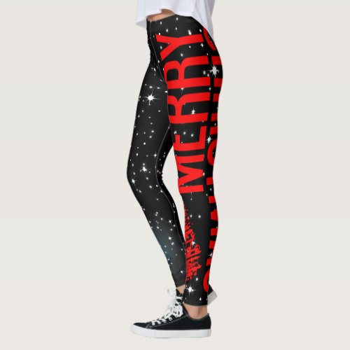 Merry Christmas Starry Night on Your Color Leggings