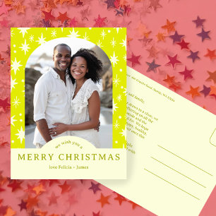 MERRY CHRISTMAS Stars Holiday CUSTOM Arch PHOTO Postcard