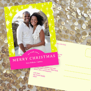 MERRY CHRISTMAS Stars Holiday CUSTOM Arch PHOTO Postcard